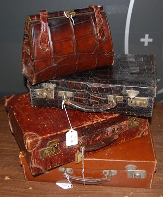 Lot 472B - An early 20th century faux crocodile skin...