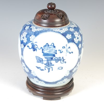 Lot 270B - A Chinese porcelain blue and white jar and...