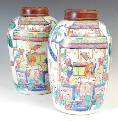 Lot 270E - A pair of Chinese porcelain famille rose...