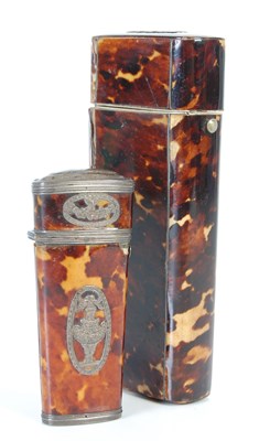 Lot 147 - Two George III tortoiseshell etuis