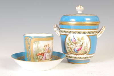 Lot 22 - An 18th century Sèvres bleu-celeste ground...