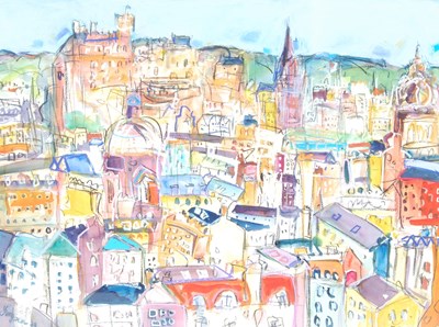 Lot 323 - AR John Forgan Edinburgh City charcoal and...