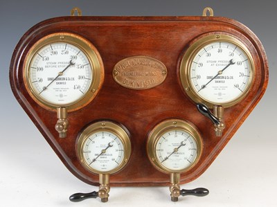Lot 136 - Early 20th century instrument panel, Daniel Adamson & Co. Ltd, Dunkinfield, Engineering Works