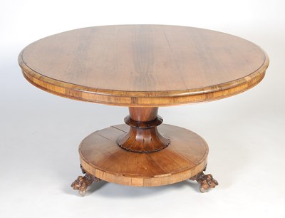 Lot 856 - A 19th century rosewood snap-top supper table,...