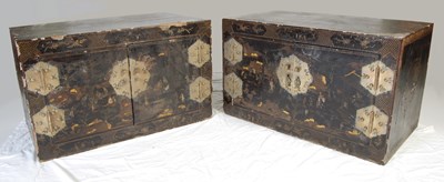 Lot 101 - A pair of Chinese lacquer cabinets, Qing Dynasty