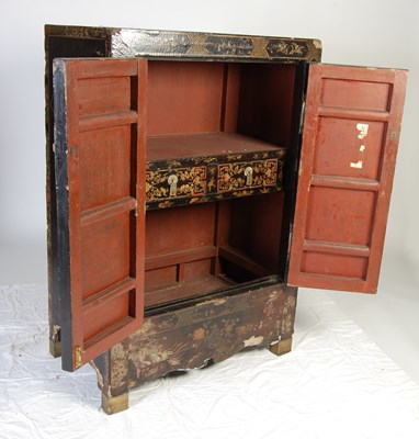 Lot 101 - A pair of Chinese lacquer cabinets, Qing Dynasty