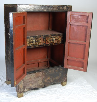 Lot 101 - A pair of Chinese lacquer cabinets, Qing Dynasty