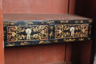 Lot 101 - A pair of Chinese lacquer cabinets, Qing Dynasty