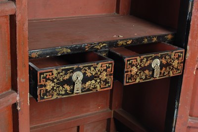 Lot 101 - A pair of Chinese lacquer cabinets, Qing Dynasty