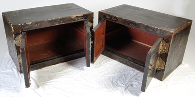 Lot 101 - A pair of Chinese lacquer cabinets, Qing Dynasty