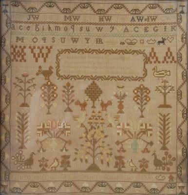Lot 144 - A Victorian needlework sampler by Margaret Wilson, year 1840, Strandhead Agnes Riggs MW