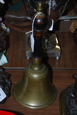 Lot 332 - A vintage brass and turned wooden handle...