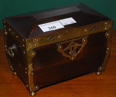 Lot 350 - An Art Nouveau rosewood and brass-bound...