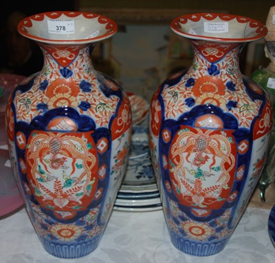 Lot 378 - A pair of 20th century Japanese Imari pattern...