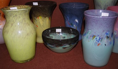 Lot 10 - Four Strathearn glass vases, together with a...