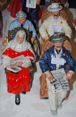 Lot 401 - A group of four Royal Doulton figures, 'The...