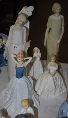 Lot 408 - A group of six Royal Doulton lady figures...