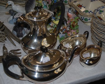 Lot 432 - A four-piece EPNS tea set.