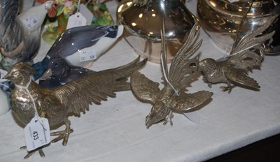 Lot 433 - A plated figure of a pheasant together with...