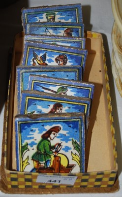 Lot 441 - A group of eight Continental hand-painted...