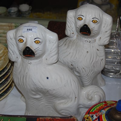 Lot 446 - A pair of Staffordshire wally dogs.