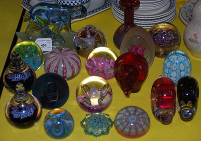 Lot 456 - A collection of art glass paperweights to...