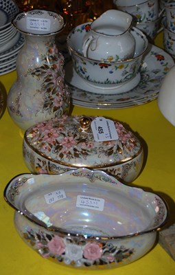 Lot 455 - Three pieces of 'Fenix' lustre ware porcelain...