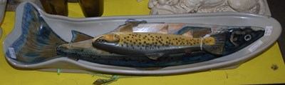 Lot 451 - A Highland stoneware fish dish, together with...