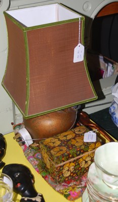Lot 461 - A decorative table lamp decorated with grapes,...