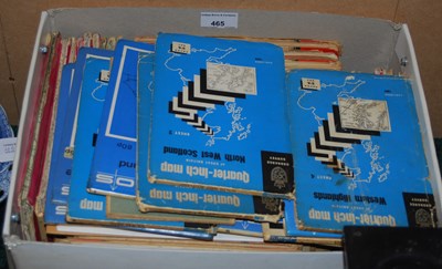 Lot 465 - A box of assorted vintage ordnance survey maps.