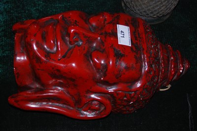 Lot 471 - A vintage chalkware model of Buddha's head.