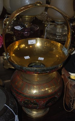 Lot 478 - An Indian brass Holy water pot with engraved...