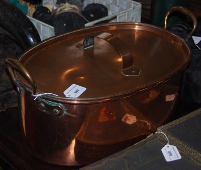 Lot 489 - An early 20th century twin-handled copper fish...