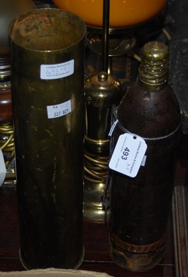 Lot 493 - A World War I French shell with a beehive fuse,...