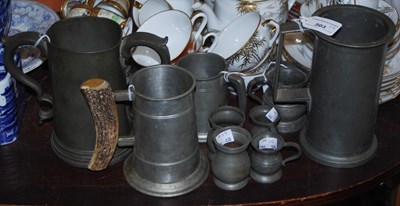 Lot 503 - A group of mixed pewter items comprising...