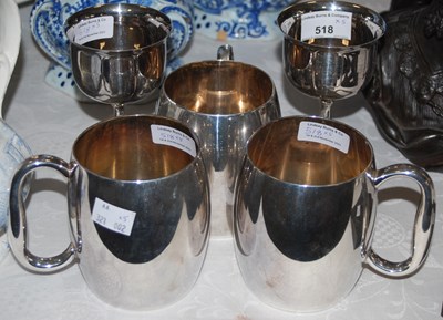 Lot 518 - Two Walker & Hall tankards inscribed 'Best...