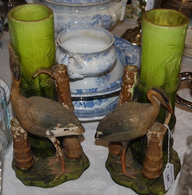Lot 540 - A pair of Bretby Pottery vases in the form of...