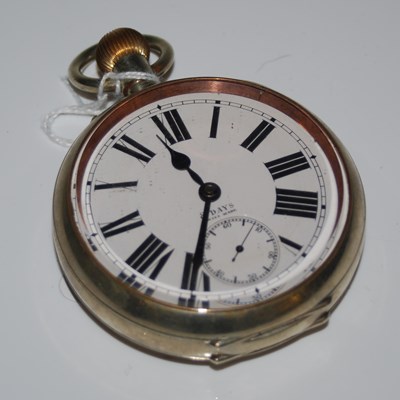 Lot 42 - A vintage white metal cased Goliath pocket...
