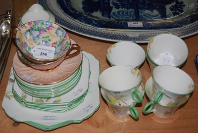 Lot 556 - A Shelley part tea set pattern No. WS 067 with...