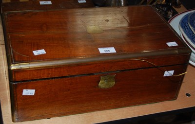 Lot 566 - A 19th century mahogany and brass inlaid...