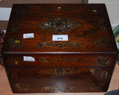 Lot 576 - A Victorian rosewood and mother-of-pearl...