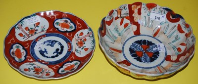 Lot 370 - Imari pattern shaped bowl and plate.