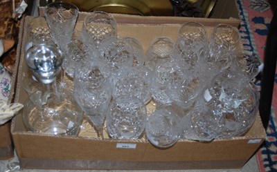Lot 593 - A box of assorted glassware.