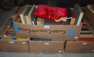 Lot 599 - Four boxes of assorted vintage books.