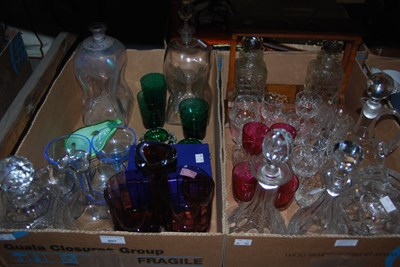 Lot 607 - Two boxes of assorted glassware to include...