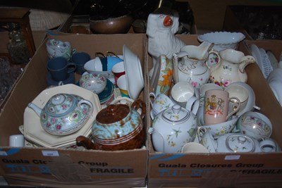 Lot 608 - Two boxes of assorted teaware, and a wally dug.