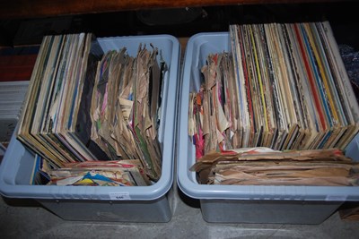 Lot 646 - Two boxes of assorted vintage records to...