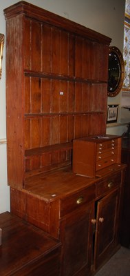 Lot 790 - A 20th century pine two-part dresser, the...