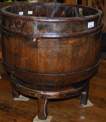 Lot 818 - A wood and metal bound conical-shaped planter...