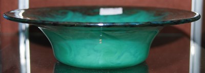 Lot 252 - A Monart bowl mottled black and green with...